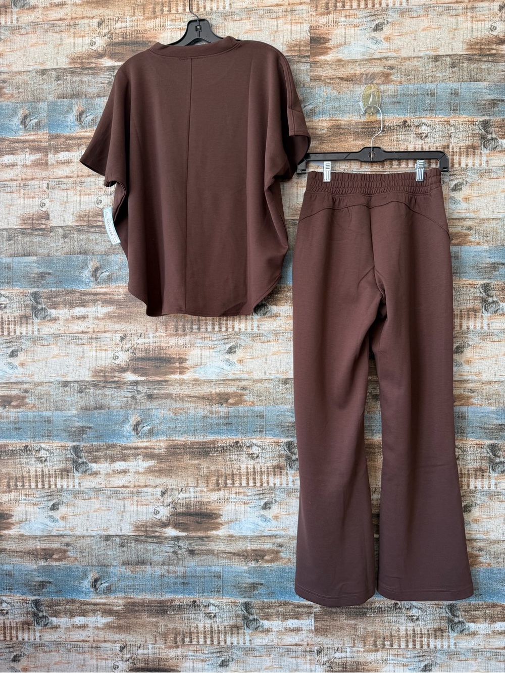 Zenana Scuba Chocolate Women's Lounge Pants & Top Set - Picture 2 of 3
